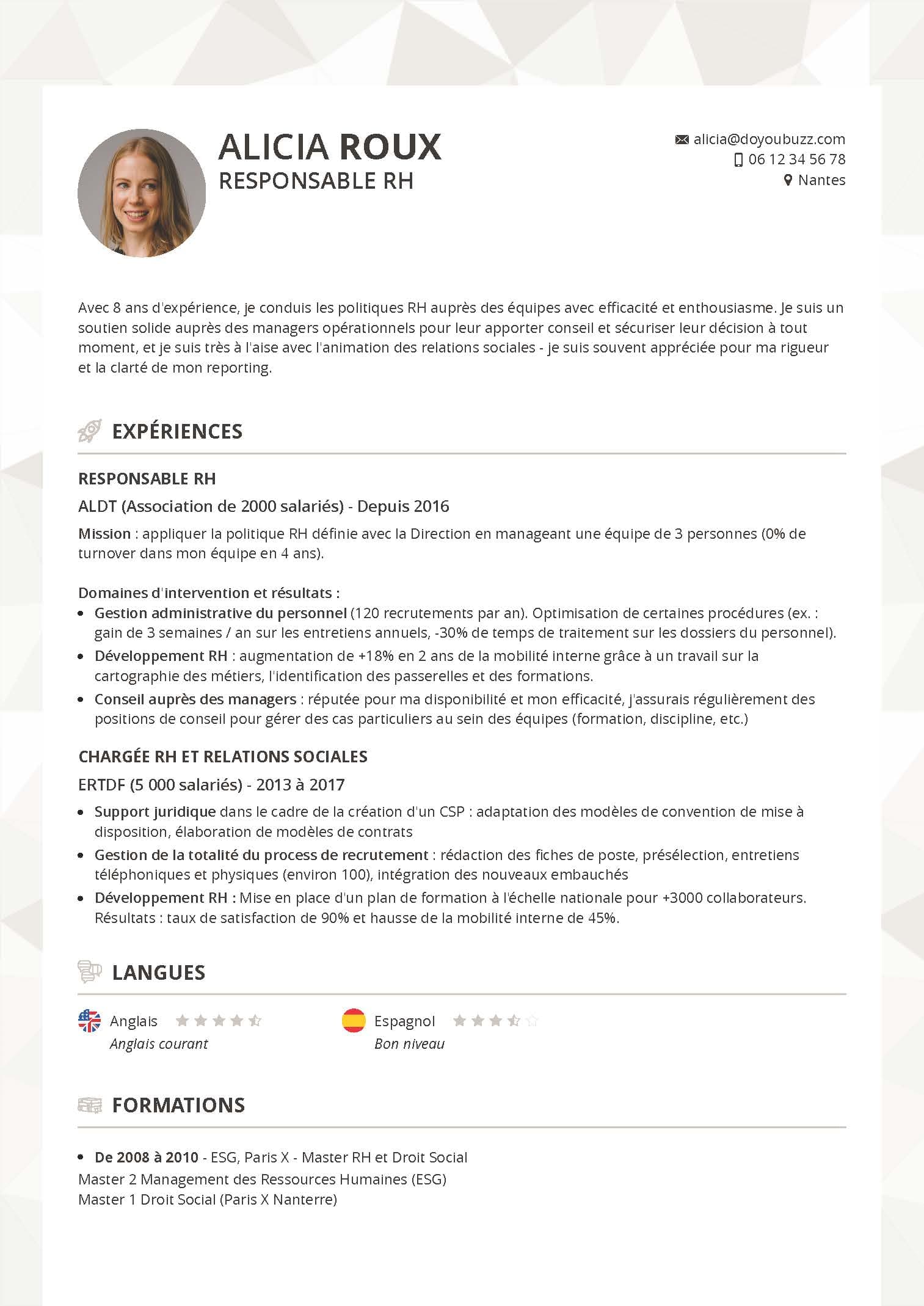 Modèle d'un CV moderne et professionnel