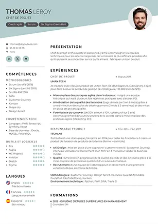 Modèle d'un CV professionnel et élégant