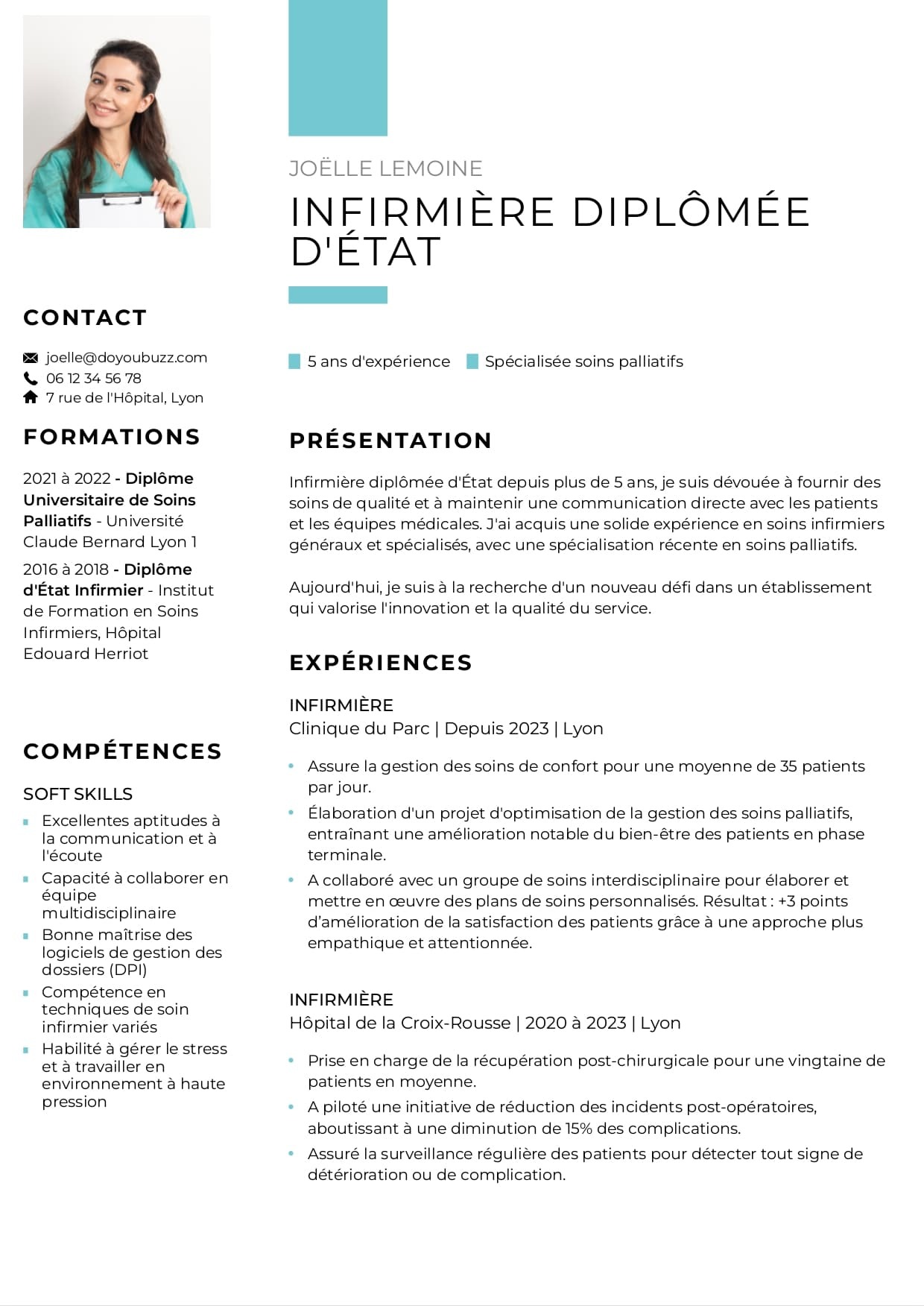 Modèle d'un CV moderne et coloré