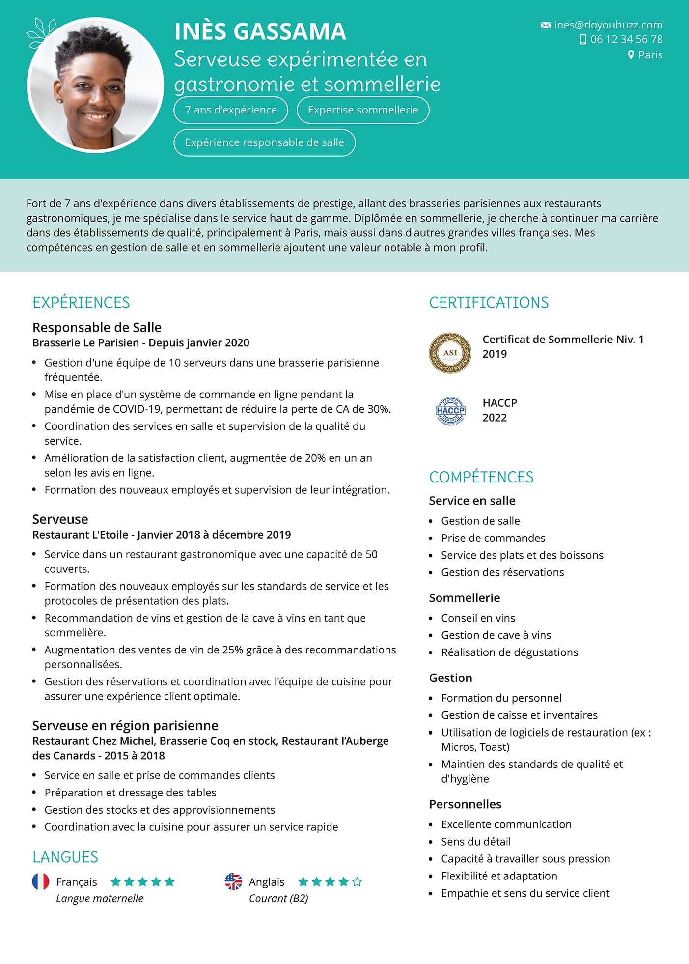 Modèle d'un CV moderne et coloré