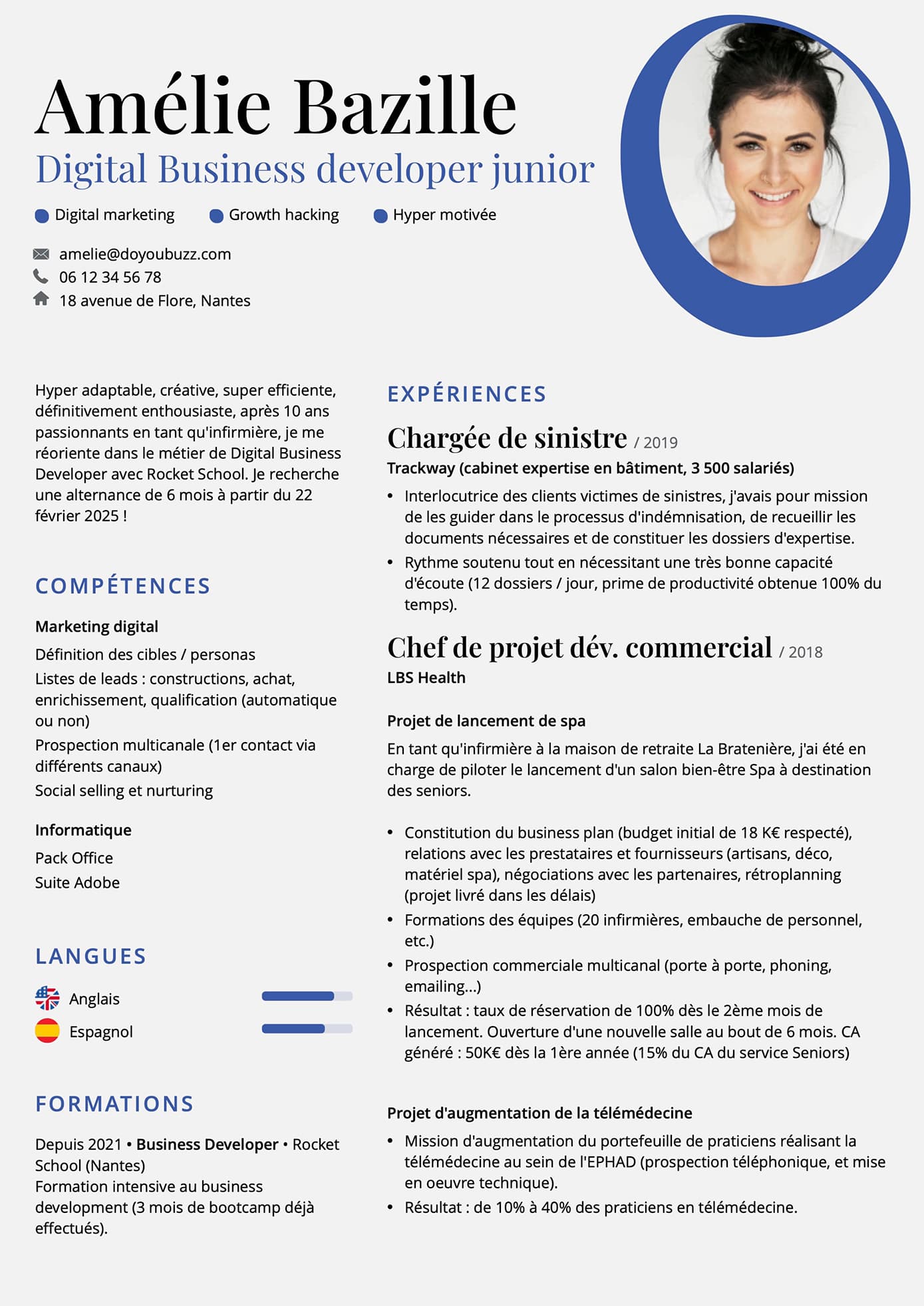 Modèle d'un CV moderne et coloré