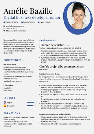 Modèle d'un CV moderne et coloré