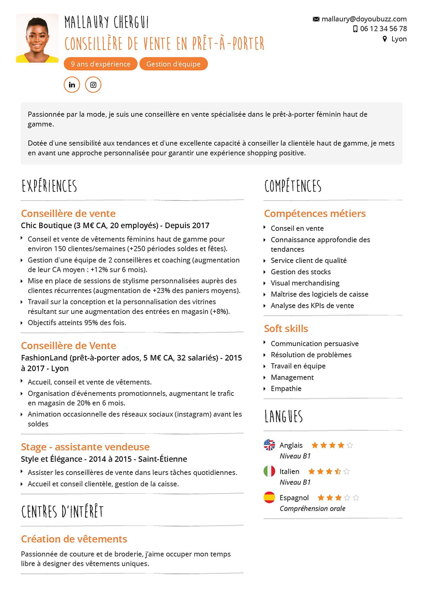 Modèle d'un CV moderne et professionnel